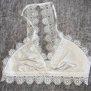 Aerie White Floral Lace Bralette